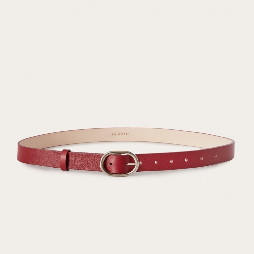 Belt with a round buckle, lipstic